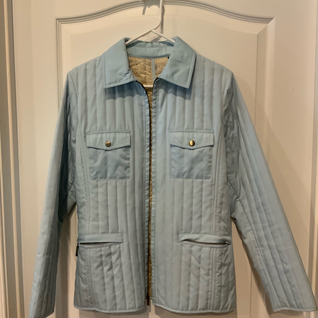 Quilted Blue Jacket By Dana Buchman